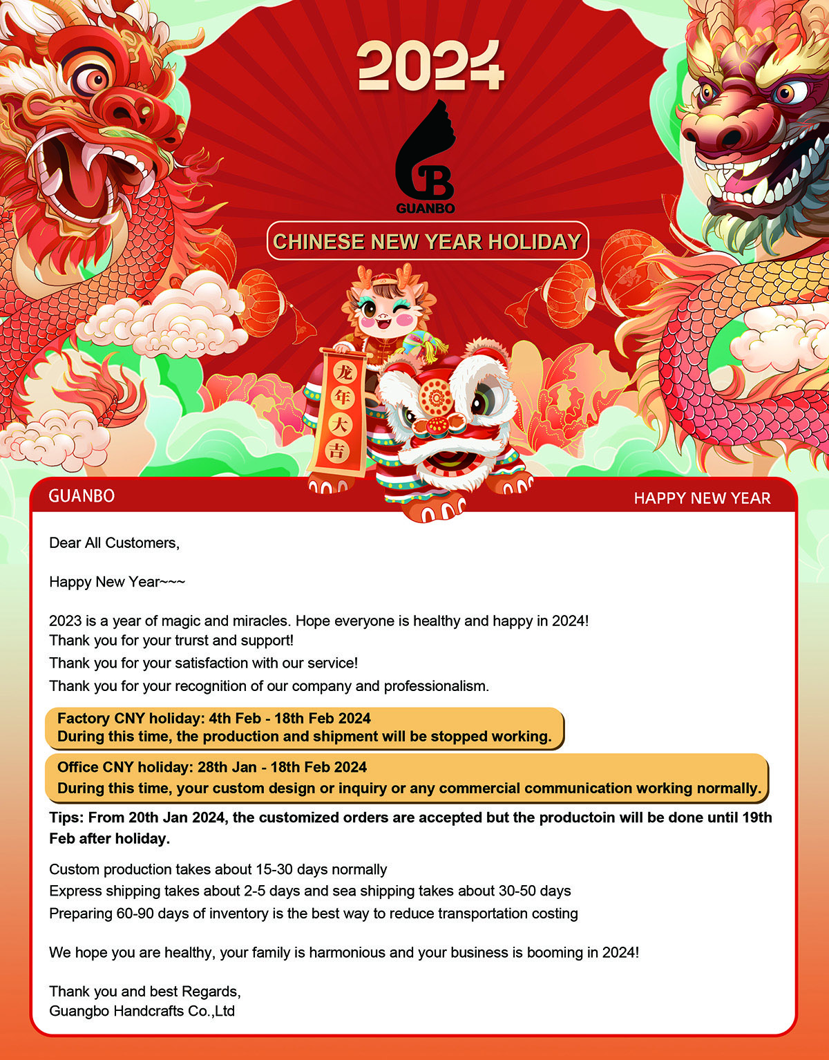 CHINESE NEW YEAR HOLIDAY